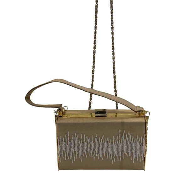 Vintage Glam Party Beaded Purse*Box shaped top handle cross body*1960's Beauty - Picture 11 of 11